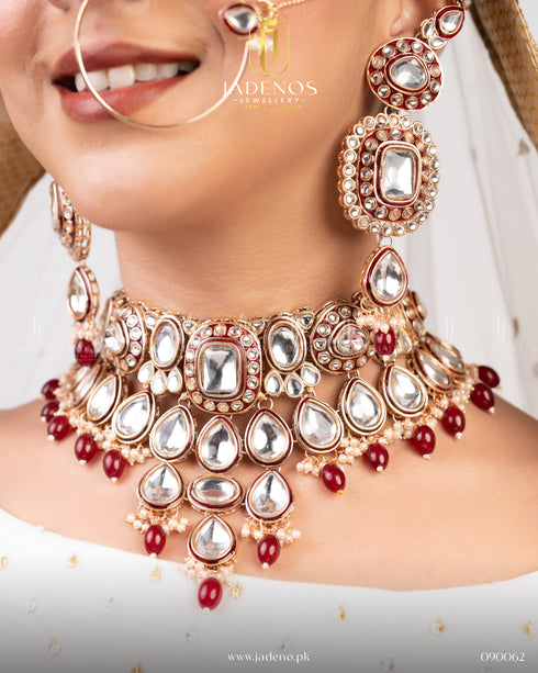 Kundan Zar-e-Taj Bridal Set with Maala Nath and Ring
